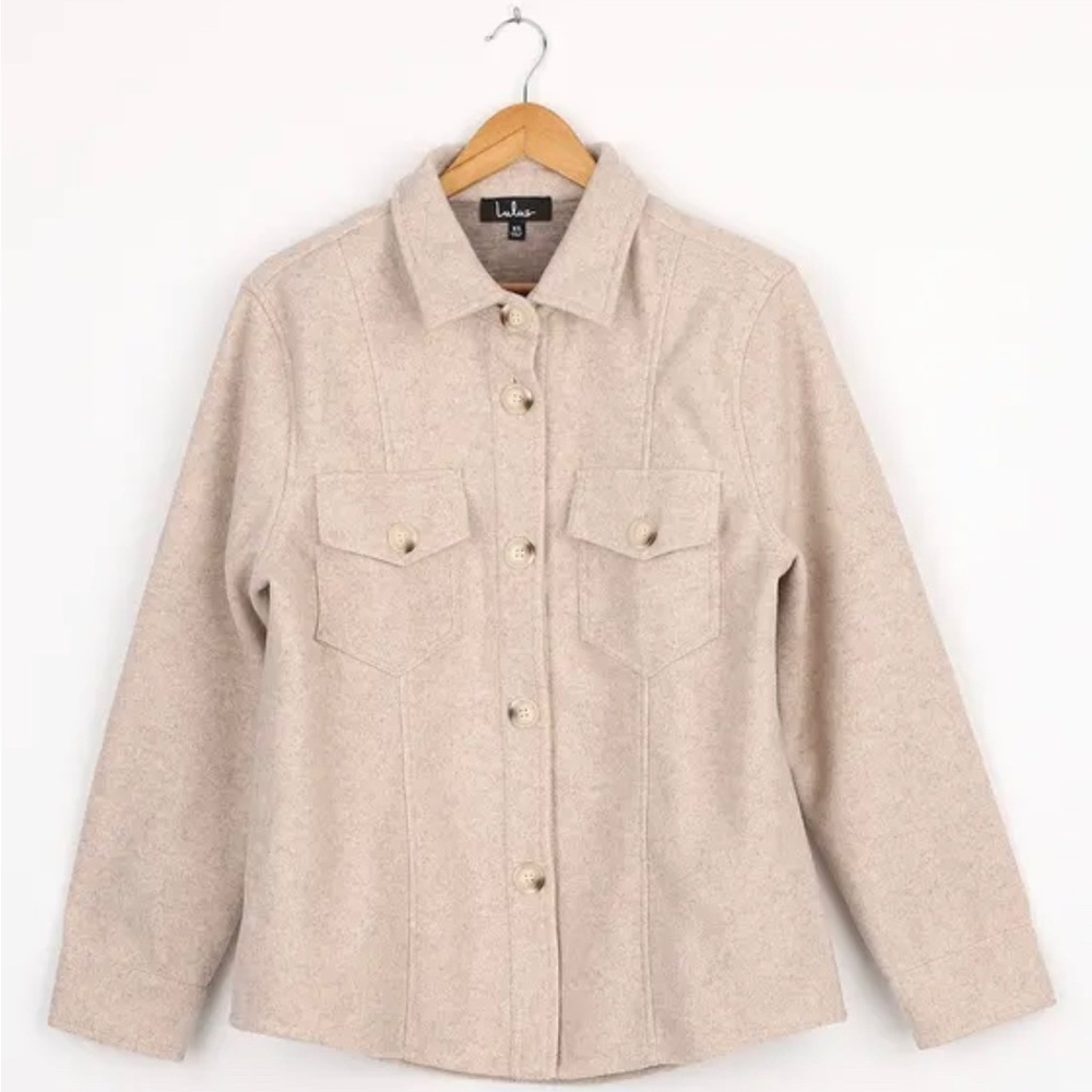 Lulu’s In With the New Beige Shacket NWT